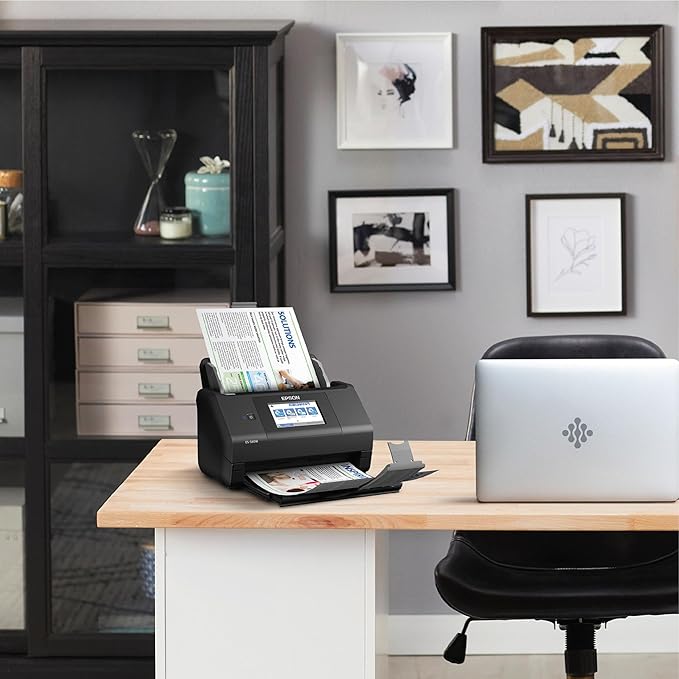 Epson Workforce ES-580W Wireless Color Duplex Desktop Document Scanner for PC and Mac with 100-sheet Auto Feeder (ADF), Intuitive 4.3' Touchscreen
