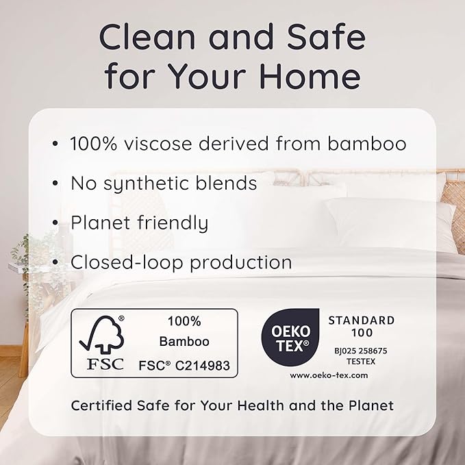 Bambaw 100% Viscose Derived from Bamboo Sheets Full Size Set – 4pcs Cooling Sheets Full Size, Perfect for Hot Sleepers, Luxury & Buttery Soft Sheet Set, with Elastic Corner Straps (Sand)