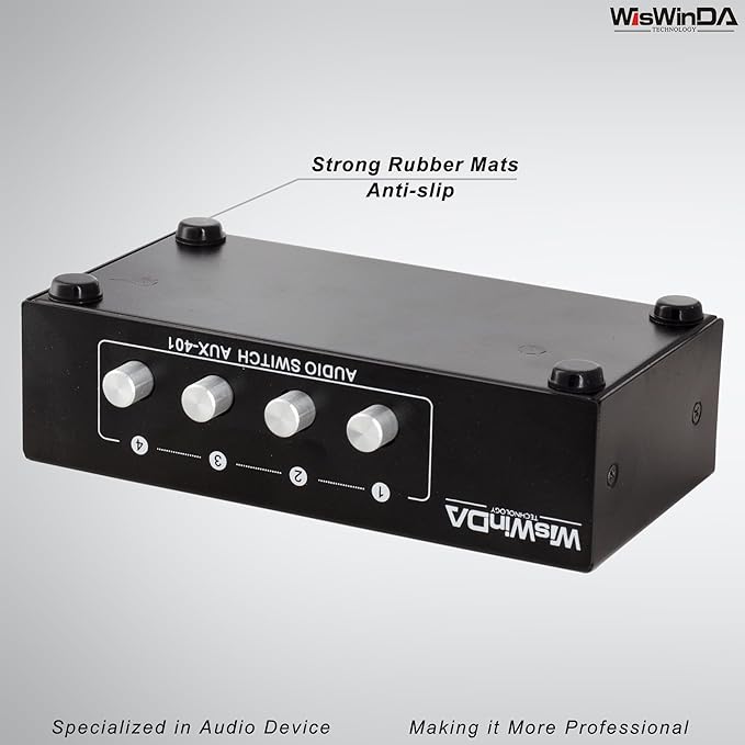 4-in 1-Out RCA 3.5mm AuxAudio Switch Box Audio Converter 4 Channels 1-in 4-Out Passive Audio Selector Switcher Box Connectors (RCA+AUX 4IN-1OUT/1IN-4OUT)