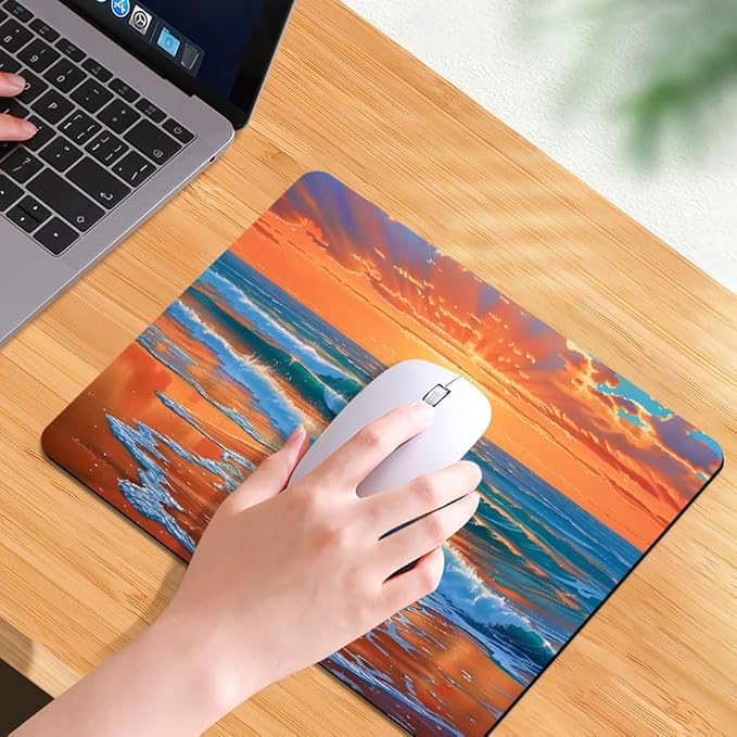 sea Wave Square Mouse pad, Texture, Waterproof, Anti Slip Rubber Base, Computer Mouse pad, Laptop Mouse pad