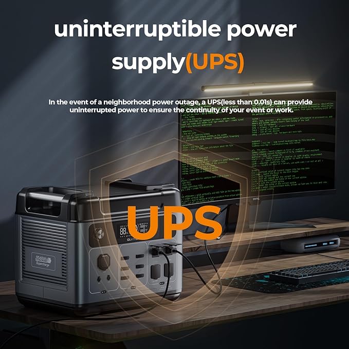 OUKITEL P2001 Plus 2400W Solar Generator with 100W Solar Panel, 2048Wh Solar Power Station with 4 AC Outlets(5000W Peak), 1.5H Full Charging, APP Control Battery Backup for Home, Camping & RVs