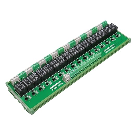 Good BNTai 16 Channel Interface Relay Module 12VACDC 24VACDC DIN Rail Panel Mount Automation PLC Board (16Channel ACDC12V)