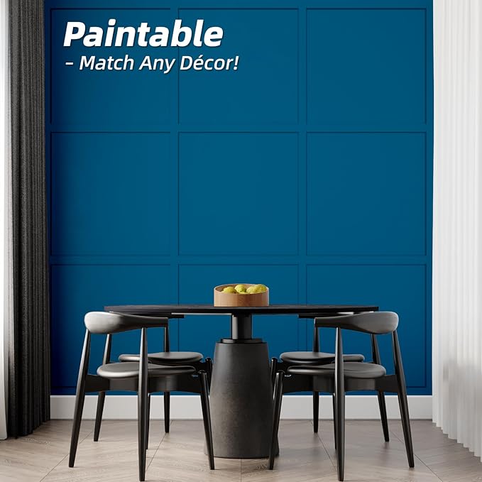 Art3d Premade Board and Batten Paintable Wainscoting Kit, MDF Accent Wall Panel for Kitchen Bedroom Living Room Home Decor Covers 189 x 54 in. Molding Trim Slat with Edge Strip