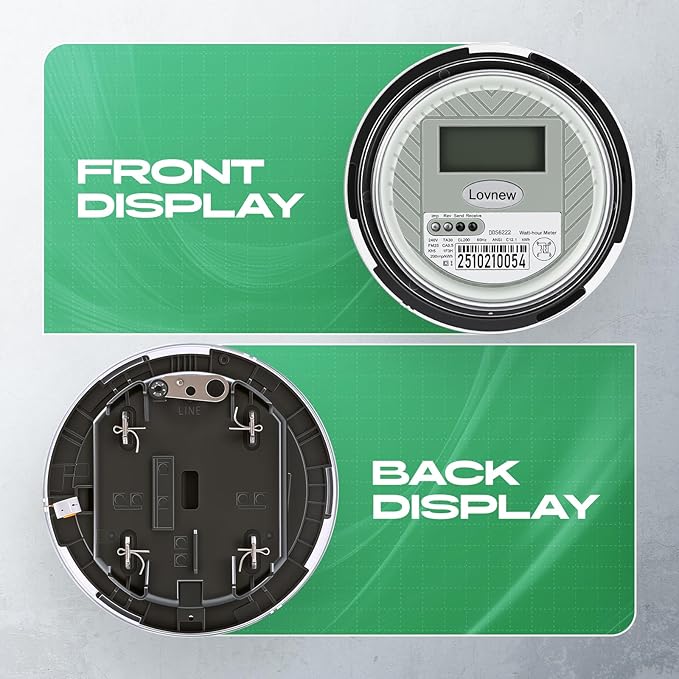 RV Digital Electric Meter,240V 2 Wire kWh Watt Power Meter with LCD Display,CL200 Energy Monitoring submeter for Residential Home Use,TA30 Current Measurement,Compatible with 4 Jaw Meter Sockets