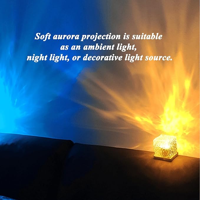 citosisk Aurora Borealis Night Light Dreamscape Projector, Magical Northern Lights for Your Room, 3/16 Colors Ambient Dynamic Wave Cube Lamp with Remote (16 Colors Rechargeable, Wood)