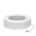 HiFind 14/4 Gauge AWG Outdoor Speaker Wire Bulk 25 FT, LLDPE UV Resistant Low Voltage CCA 4 Conductors Cable, CL2 in-Wall Burial for Home Theater,Car Audio,Automotive,Trailer-White