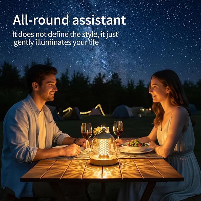 MKLK Camping Lantern, IPX4 Waterproof Touch Control LED Night Light, USB Rechargeable & Long Lasting Battery, Portable Hanging Tent Lamp for Outdoor Camping Hiking Backpacking,Yellow Gold