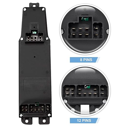 BASIKER Master Power Window Switch and Bezel, Driver Side Window Switch Bezel Replacement for 2002 to 2010 Dodge Ram 1500 2500 3500, Black