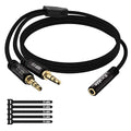 Kxable 1/8 Inch TRS Stereo Y Splitter Cable 1.5FT, 3.5mm Female to 2-Male Y-Splitter Stereo Audio Cable, for Cell Phone PC Laptop, Speaker, Headphones, Suitable for Switching or Two Sets of Speakers