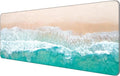 Dynippy Thin Extended Gaming Mouse Pad （31.5 * 11.8 * 0.08 inch） with Stitched Edges Large Mousepad Long XXL Keyboard and Mouse pad Desk Mat for Gaming Office & Home - Blue Sandy Beach