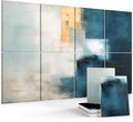 Wall Art Acoustic Panels,47''X31''Sound Absorbing Panels-8-Pack with 50 Adhesive Tabs, Decorative Sound Absorbing Panels for Living Room and Recording Studio, Offices-Azure Horizon