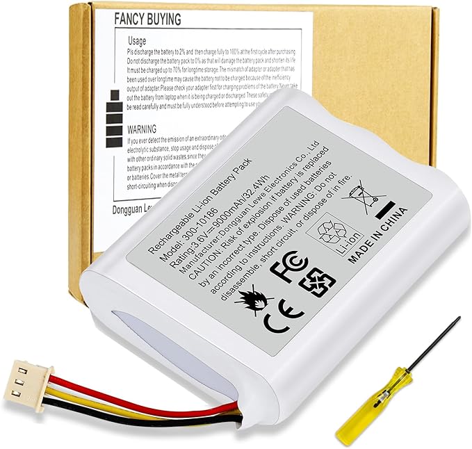 9000mAh Battery 300-10186 Replacement for ADT Command Smart Security Panel ADT5AIO-1 ADT5AIO-2 ADT5AIO-3 ADT7AIO-1, ADT 2X16 AIO Home Security System ADT2X16AIO-1 ADT2X16AIO-2 Battery 3.6V 32.4Wh