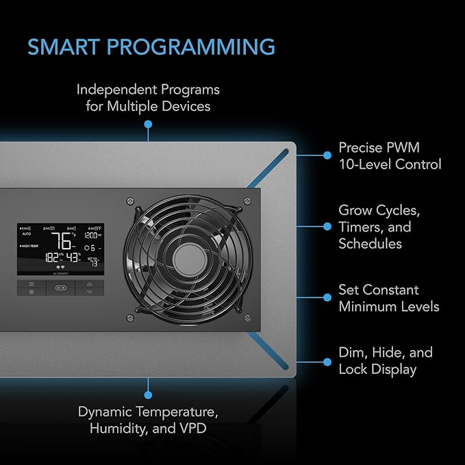 AC Infinity AIRTITAN T8-N, Crawlspace Basement Ventilator Fan, WiFi App-Compatible Temperature Humidity Controller, IP-55 Rated, Intake