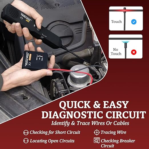 Automotive Circuit Tracer & Wire Tracker 6-42V DC Wire Short Finder, Circuit Tracker, Circuit Tester & Circuit Scanner for Car, Boat, Trailer - Open/Short Circuit Detection Tool EM415PRO