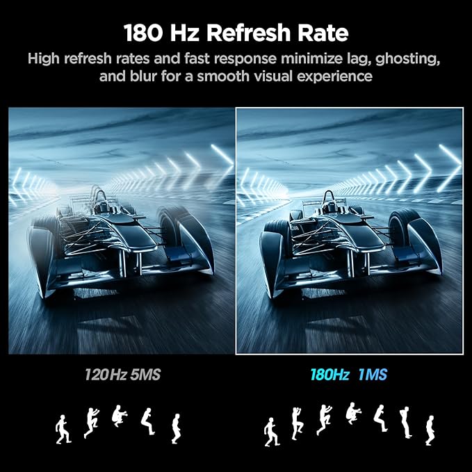 KOORUI 27 Inch Curved Gaming Monitor, Full HD 1080p 1500R 180Hz Computer Monitor, 99% sRGB, Adaptive Sync, Display Port 1.2x1 & HDMI 2.0x2, Eye Care, VESA Compatible, Black 27E6CA