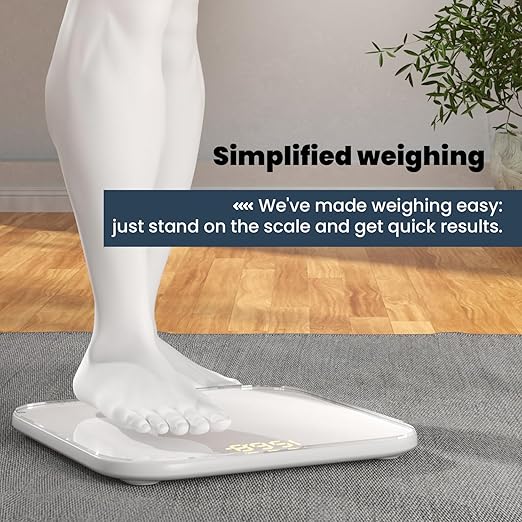 UNIWEIGH Digital Bathroom Scale for Body Weight,Accurate Weight Scale up to 440lbs,Body Scales with Sturdy Tempered Glass,with LED Display,Step-on,Compact Size,3 Units and Batteries inclued,White