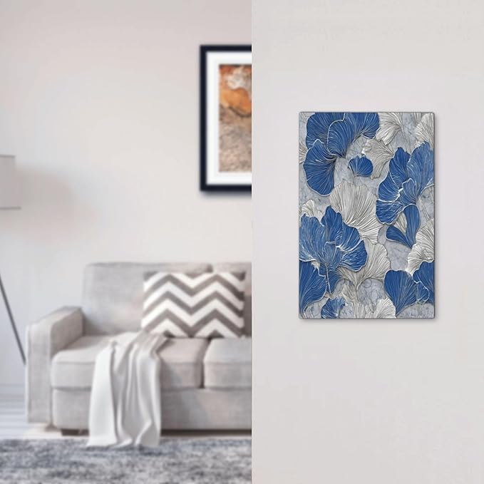 Bvtewkhz Abstract Blue Marble Plant Leaves No Device Single Blank Decorative Light Switch Covers Electrical Faceplate Switch Plates for Bathroom Kitchen Home