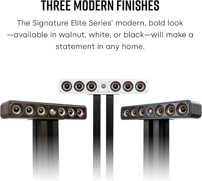 Polk Signature Elite ES35 Slim Center Channel Speaker - Hi-Res Audio Certified, Dolby Atmos & DTS:X Compatible, 1" Tweeter & (6) 3" Woofers, Dual Power Port for Effortless Bass, Stunning Black