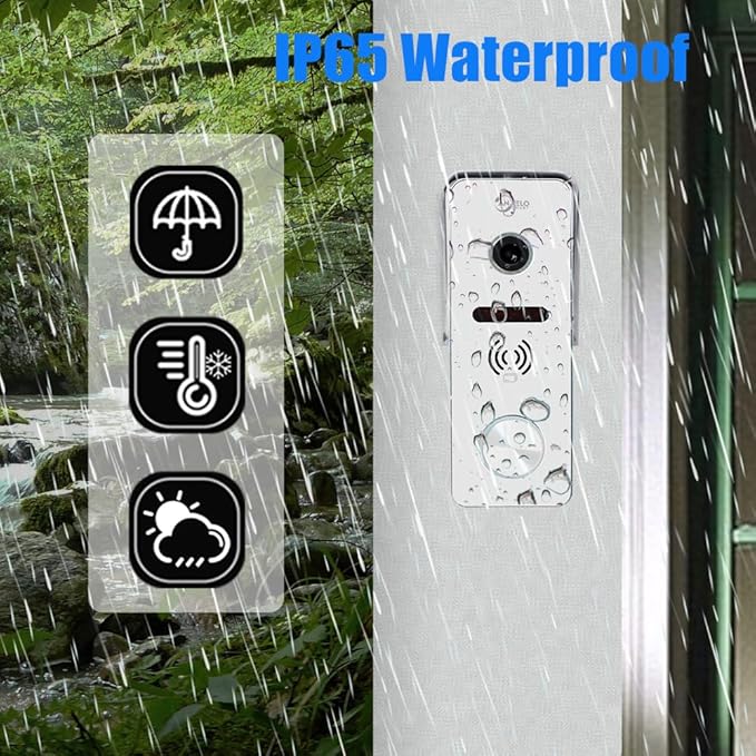Wired Video Doorbell Intercom System 7 inch Monitor 1080P HD Camera Entry Doorphone Door Camera TUYA WiFi Smart Home Door Phone Kits for Apartment Home Villa (1 doorbell + 1 Monitor)