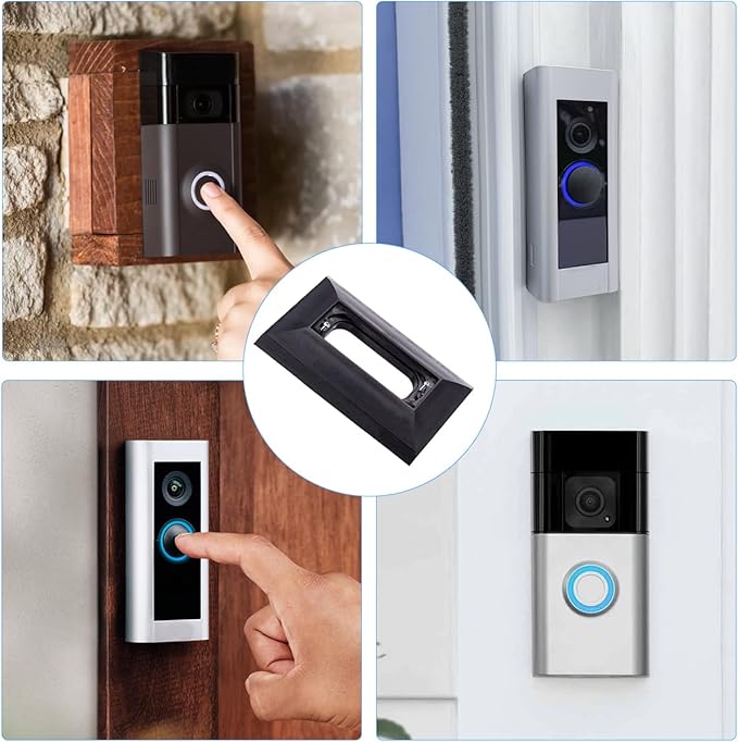 Doorbell Mounting Bracket Adapter Plate Compatible with Nutone M&S Intercom Ring and Similar Ring Doorbell Accessories Contains Hidden Screws Mount Video Door Bell Kits Black
