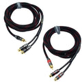 Arklove 15ft Shielded RCA Splitter Subwoofer Stereo Audio Video Cable 1 Male to 2 Female Dual Speaker Y Adapter Connector Extension Cord 24k Gold Plated(2 Pack)