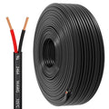 14 Gauge Wire 2 Conductor Electrical Wire, 14 AWG 2.08mm² Wire PVC Cord, 12V/24V DC Low Voltage/Copper-clad Aluminum(CCA)Flexible/2 Wire for Automotive Wire LED Strips Lamp Lighting Marine(15.3M/50FT)
