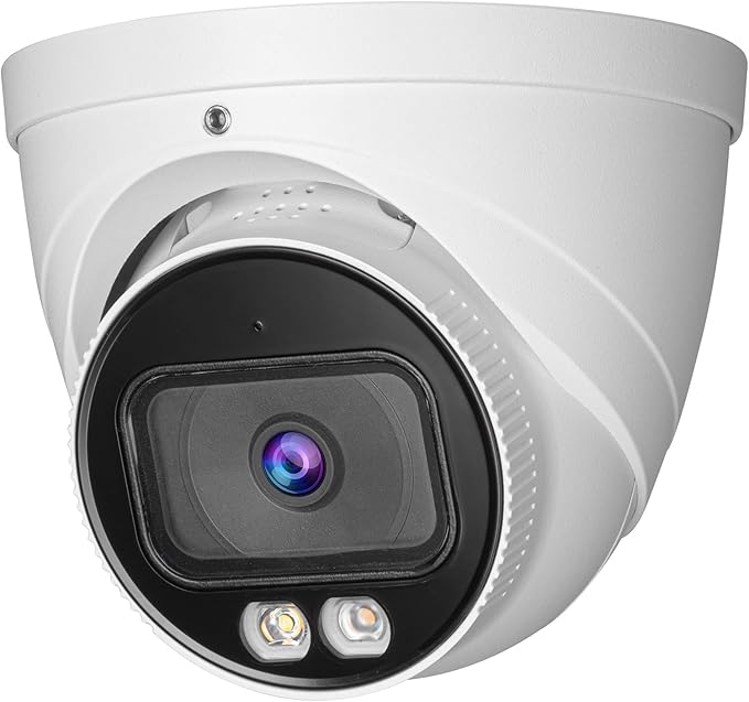 OHBET DahuaSecurity 5MP POE IP Turret Camera with AI Human/Vehicle Detection, IP67 Weatherproof, Smart Dual-Light Night Vision, Indoor/Outdoor Dome Camera, Metal Housing, Built-in Mic