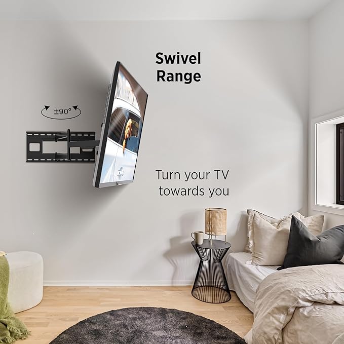 ProMounts Premium Articulating/Full Motion TV Wall Mount with 40 Inch Extendable Long Arm for TVs for 32-80 Inch LED, LCD Plasma Flat and Curved TV Screens, Holds Up to 110 lbs Max VESA 800x400.