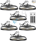Lightdot 150W Smart LED High Bay Light 22500lm UFO High Bay Shop Light, AC100-277V 5000K Daylight with Plug for 22-32FT Height Barn/Garage -6Pack