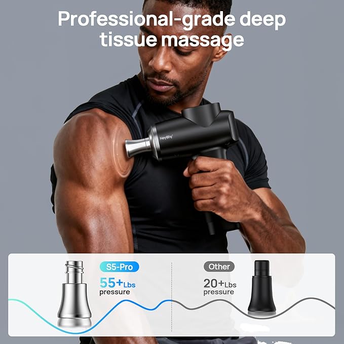 Professional Muscle Massage Gun Deep Tissue with Metal Head Therapy, Portable Handheld Muscle Massager, Percussion Back Body Masajeador 12mm Amptitude, Electric Back and Neck Massager for Athletes