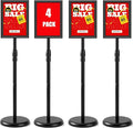 USCNC Sign Holder Stand 8.5x11 inch - Adjustable Floor Standing Sign Holder -Snap open frame,360° Rotation for Malls,Schools,Restaurants (Black 4 Pack)