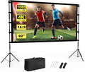 Projector Screen Outdoor, Vamvo Projector Screen with Stand Portable 80" Foldable ProjectorScreen, 10 Feet Indoor Movie-Screen with Carrying Bag for Home Theater Backyard Movie Night