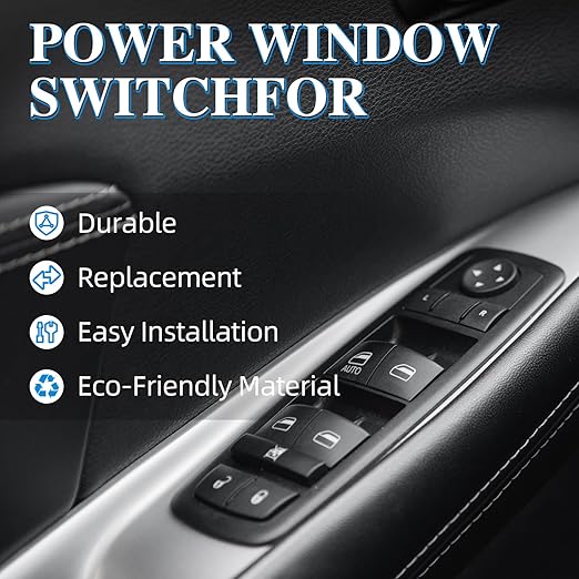 WUANGKI Master Power Window Control Switch | Front Driver Side | 13+8 Pins | Compatible with 2009-2010 Dodge Journey 2007-2010 Nitro 2008-2009 Jeep Liberty | OE 4602632AB | Window Buttons