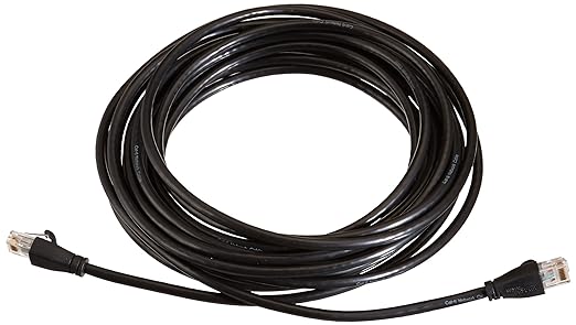 Amazon Basics RJ45 Cat-6 Ethernet Network Cable for Fast Gaming, 1Gbps Transfer Speed, Durable Gold-Plated Connectors, 25 Foot (7.6 Meters), Black