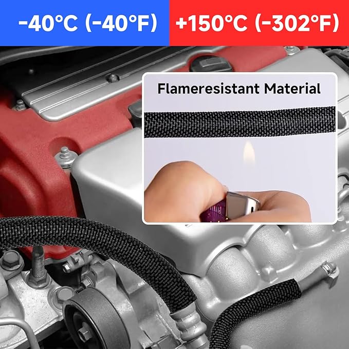 GBSCLOVER Wire Cord Protector Wire Loom Tubing, 10ft - 1/4 inch Cable Sleeve Split Sleeving for USB Cable，Computer Electrical Wire Power Cord Audio Video Cable Black