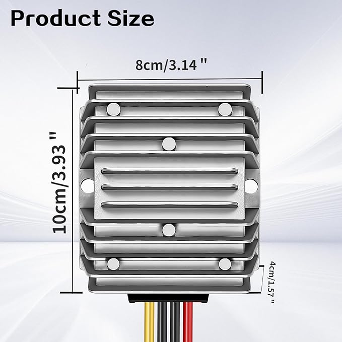 DC 36V/48V Step Down to 24V 20A 480W, DC 36V 48V Buck to 24V Voltage Regulator, IP67 Waterproof Power Supply Module Buck Transformer for Golf Cart Forklifts Car Truck Boat Vehicle
