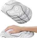 Mouse Pad Wrist Wrist Rest, Comfortable Memory Foam Wrist Rest, Non-Slip PU Base, Ergonomic Wrist Support and Arm Rests for Gaming, Office, Computer Use, Relieve Typing Pain (White Line)