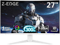 Z-Edge 27 inch Curved Gaming Monitor, FHD 1080P 300Hz Curved Monitor 1500R Computer Monitor, MPRT 1ms Monitor, 16.7M Colors, UG27S 2X DP 1.4 Ports and 2X HDMI 2.0 Ports (White
