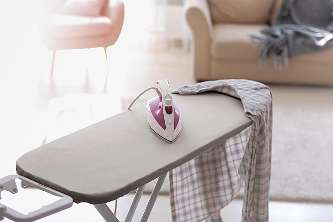 Encasa XO Ironing Board Cover and Pad 49"x18" - 4mm Felt Wide Iron Board Cover with Padding - Heat Resistant, Stain-Safe Dye, Non Slip Elastic Bungee Cord Tightening Iron Table Cover Light Grey