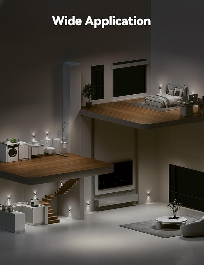 Brightown 2 Pack Black Night Lights Plug into Wall, Modern Night Light with Rotating Plug, Dusk to Dawn Sensor, 0-100LM Stepless Dimming Aora Night Light for Hallway Bedroom Bathroom, Pure White