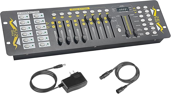 Dmx Controller 192 Channel Dmx Light Controller for Dj Lights, Dmx Controllers with XLR Cables Dmx 512 Controller, Dmx512 Lighting Controller Dmx Control Board for Stage Lights Dmx Console