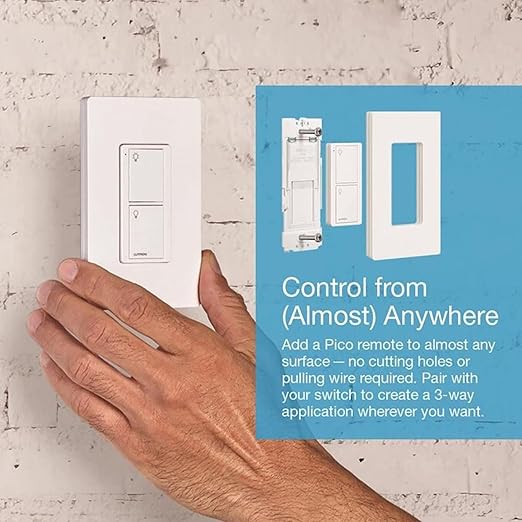 Lutron Caseta Original Smart Light Switch 5 Pack (Lutron Smart Hub Required), for Home, LED Lights, and Fans, 6 Amp, Single-Pole/3-Way, Neutral Required, PD-6ANS-WH, White