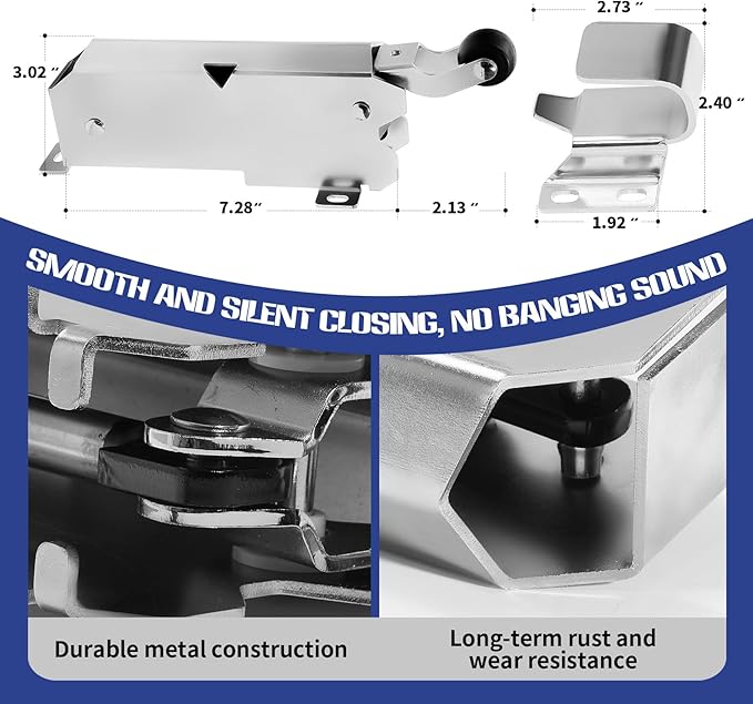 Hydraulic Door Closer, Exposed Installation. Door Closer for Heavy Duty Doors, Walk-in Freezers, Fire Doors and Warehouse Doors | 600,000 Cycles Tested, with Flush to 3/4 Inch Hook