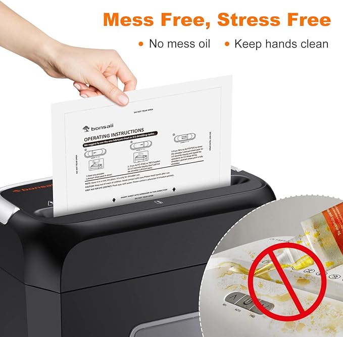 Bonsaii Paper Shredder Lubricant Sheets,12-Pack (8.4 x 5.9 inch/Piece)
