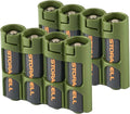 AA Battery Storage Caddy by Storacell (2 Pack), Military Green, Holds 4 Batteries (Not included)
