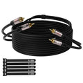RCA Cable 50FT, 2RCA Male to 2RCA Male Stereo Audio Cable,【Oxygen-Free Copper, Hi-Fi Sound, Double Shielded】 2 RCA Car Audio Subwoofer Cord for Home Theater, HDTV, Amplifier, Hi-Fi System, Speaker
