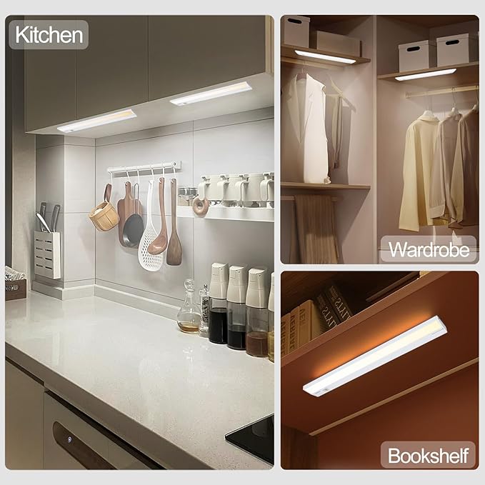 Ansen 2Packs of Under Cabinet Lighting Hardwired, 36in 22W 1426LM Dimmable Led Light for Kitchen/Closet, CRI 92+, R9 90+, 3 Color Temperature, 3000K/4000K/5000K(Warm White, Cool White, Daylight)
