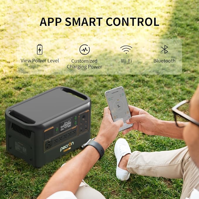 pecron Portable Power Station F3000LFP, 3072Wh Solar Generator, 3600W LiFePO4 Battery Home Backup, Fast Charging Lithium Battery with 100W USB-C Output for Home, Camping, RV, Emergency