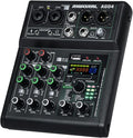 4 Channel Audio Mixer With Effects 88 Dsp Mixer Mixing Board Usb Interface Bluetooth Music Player + 48v Line Phantom Power Audio Mixer To Pc/Phone For Karaoke Record Livestream