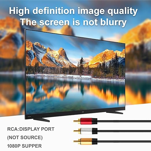 YOTETION 6FT HDMI to RCA Cable with IC, HDMI Male to 3-RCA SV AV Cable, 1080P for TV HDTV DVD